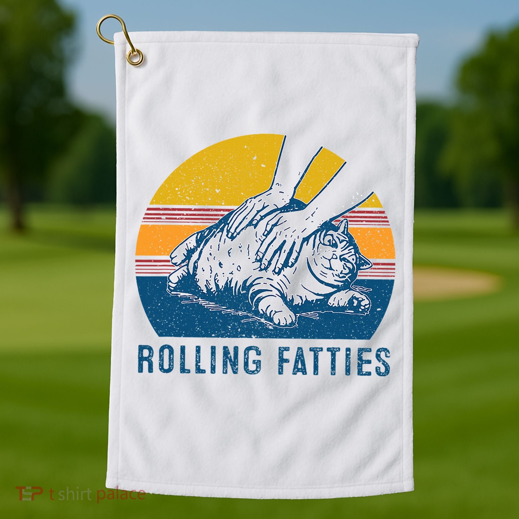 Cat Rolling Fatties Golf Towel