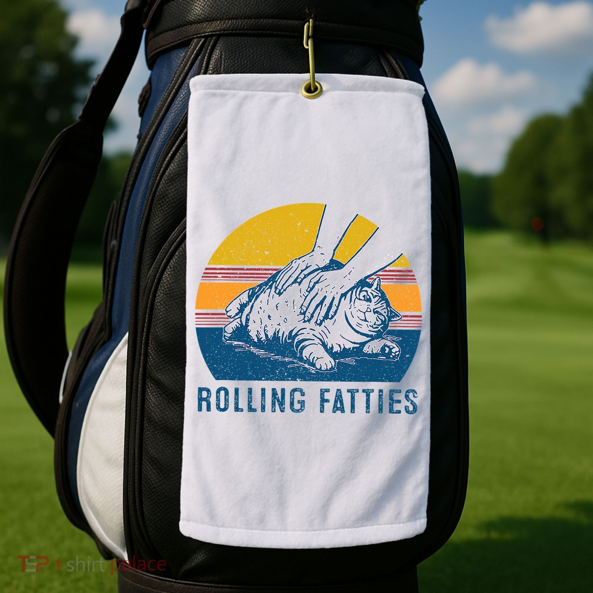 Cat Rolling Fatties Golf Towel