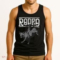 Cool Rodeo Funny Bull Rider Cowboy Cattle Ride Lover Outfit Tank Top thumb 3