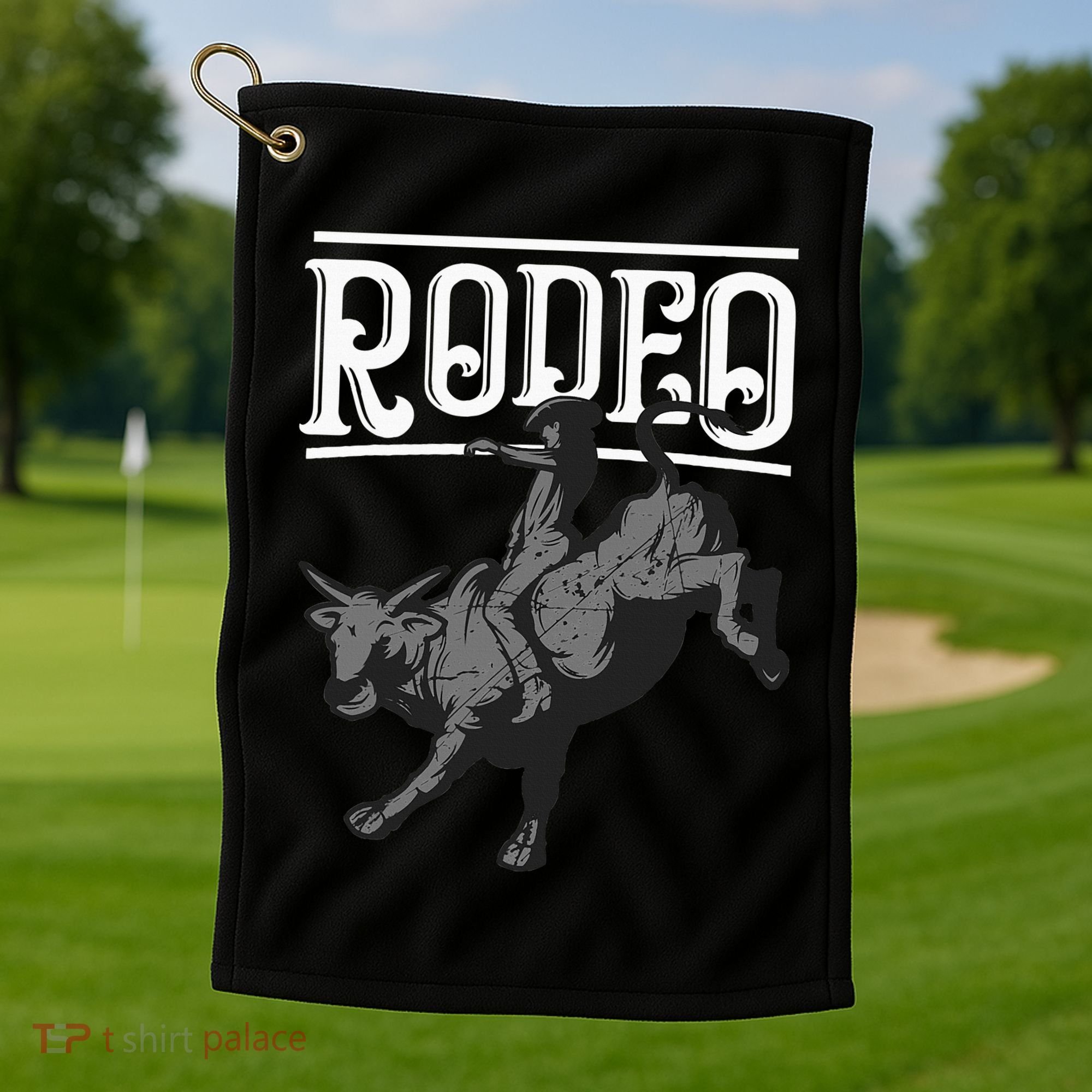 Cool Rodeo Funny Bull Rider Cowboy Cattle Ride Lover Outfit Golf Towel