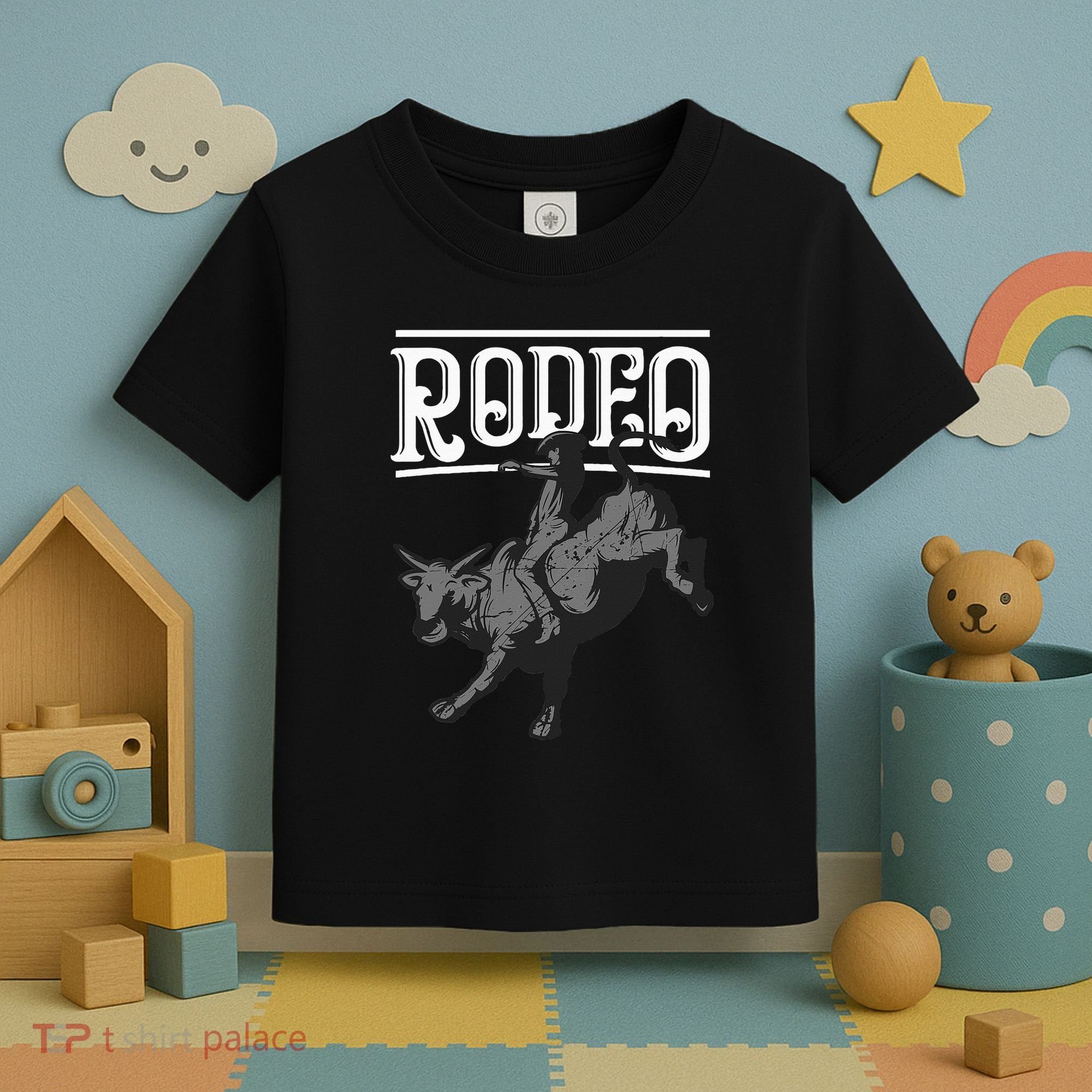 Cool Rodeo Funny Bull Rider Cowboy Cattle Ride Lover Outfit Toddler T-Shirt