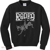Cool Rodeo Funny Bull Rider Cowboy Cattle Ride Lover Outfit Kids Sweatshirt thumb 0