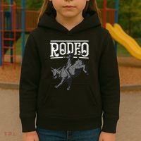 Cool Rodeo Funny Bull Rider Cowboy Cattle Ride Lover Outfit Kids Hoodie thumb 3