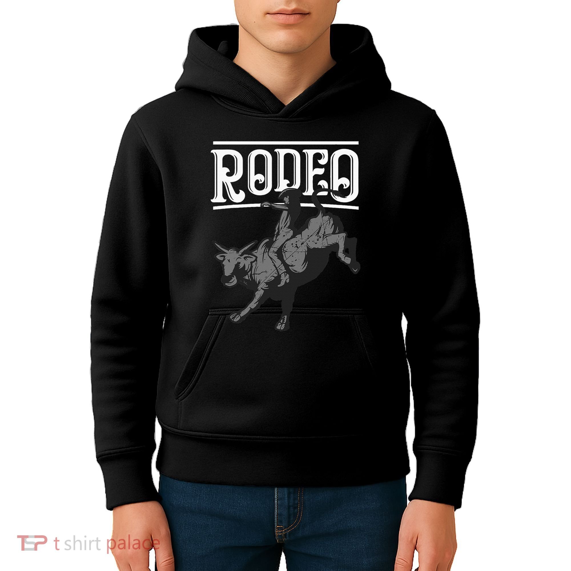 Cool Rodeo Funny Bull Rider Cowboy Cattle Ride Lover Outfit Kids Hoodie