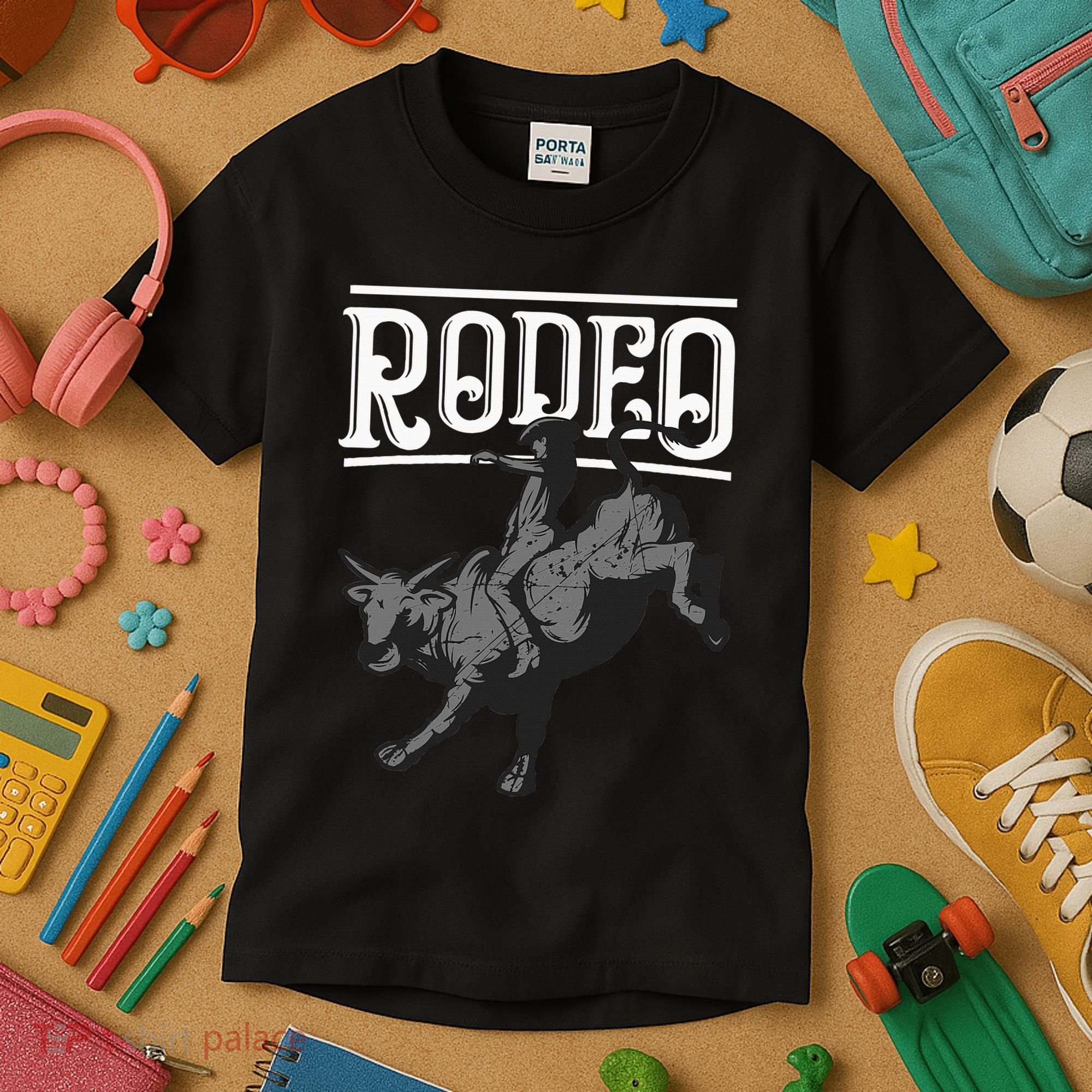 Cool Rodeo Funny Bull Rider Cowboy Cattle Ride Lover Outfit Kids T-Shirt