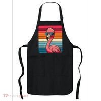Cool Retro Flamingo In Sunglasses 70s 80s 90s Funny Flamingo Apron thumb 0