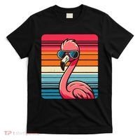 Cool Retro Flamingo In Sunglasses 70s 80s 90s Funny Flamingo T-Shirt thumb 0