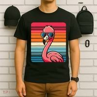 Cool Retro Flamingo In Sunglasses 70s 80s 90s Funny Flamingo T-Shirt thumb 6