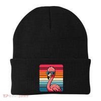 Cool Retro Flamingo In Sunglasses 70s 80s 90s Funny Flamingo Beanie thumb 0