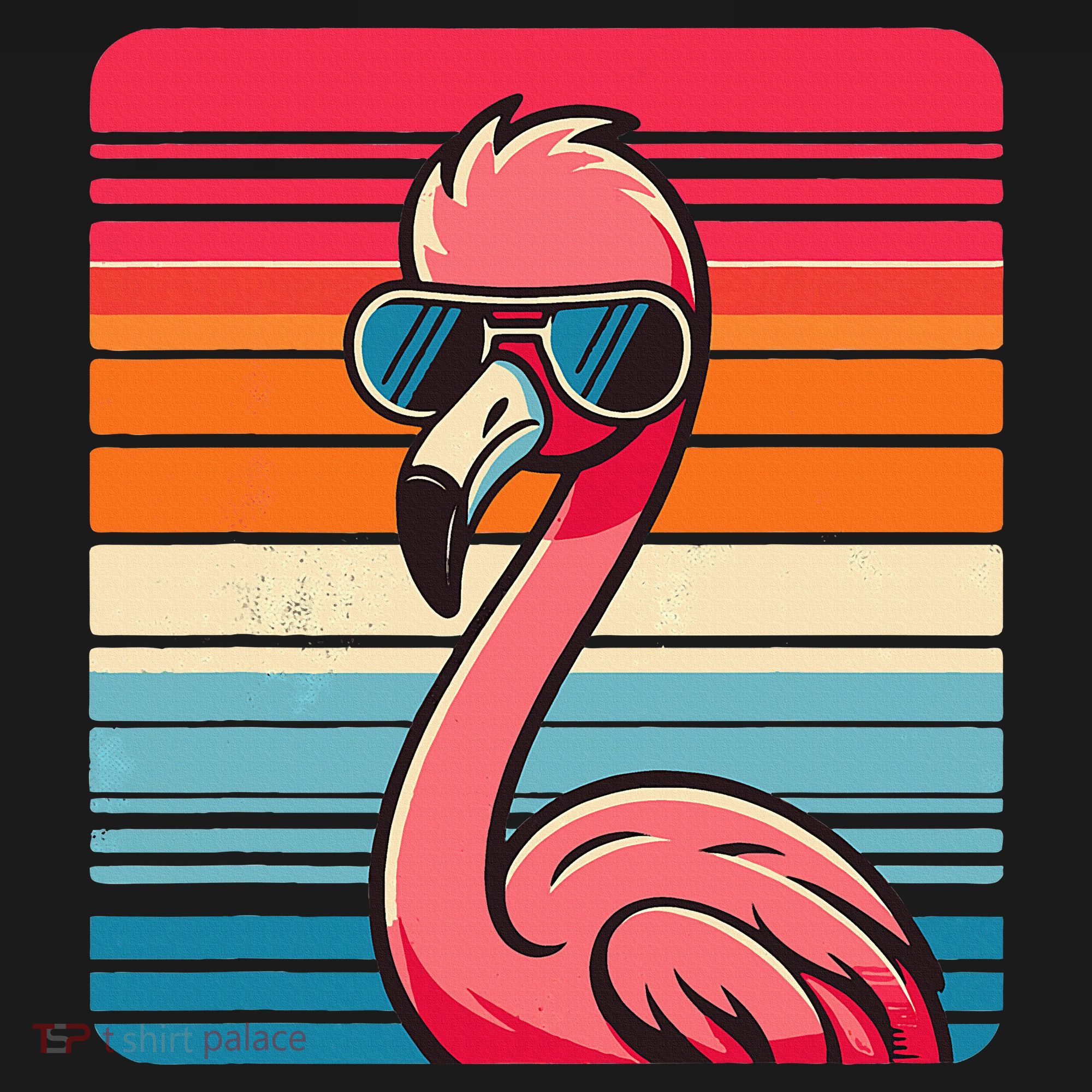 Cool Retro Flamingo In Sunglasses 70s 80s 90s Funny Flamingo Women's Hoodie