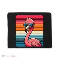 Cool Retro Flamingo In Sunglasses 70s 80s 90s Funny Flamingo Mousepad thumb 0