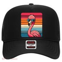 Cool Retro Flamingo In Sunglasses 70s 80s 90s Funny Flamingo Hat thumb 0