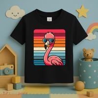 Cool Retro Flamingo In Sunglasses 70s 80s 90s Funny Flamingo Toddler T-Shirt thumb 3