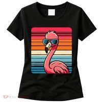 Cool Retro Flamingo In Sunglasses 70s 80s 90s Funny Flamingo Women's T-Shirt thumb 0