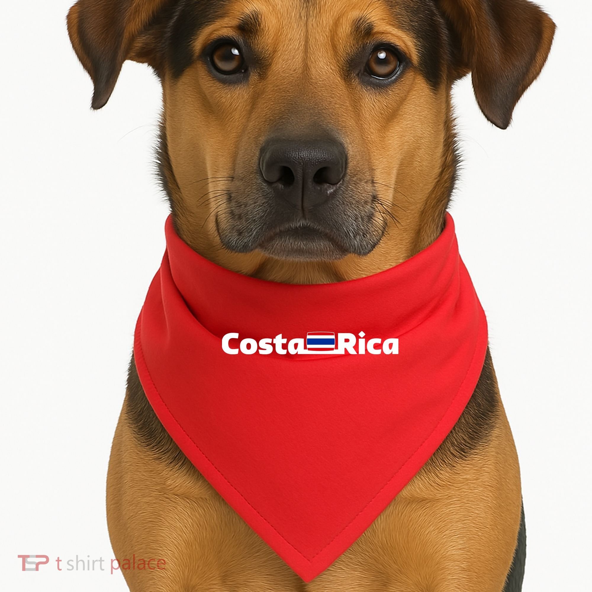 Costa Rica Flag Gift USA-Made Doggie Bandana