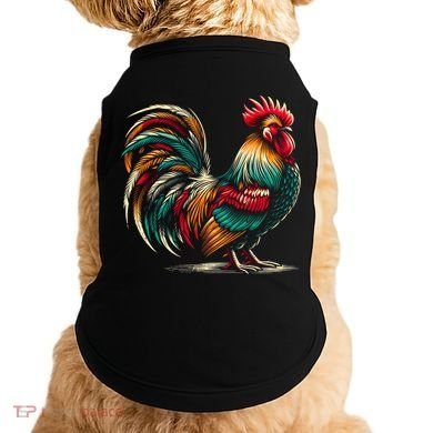 Colorful Rooster Funny Gift Doggie Tank