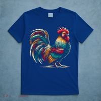 Colorful Rooster Funny Gift T-Shirt thumb 5