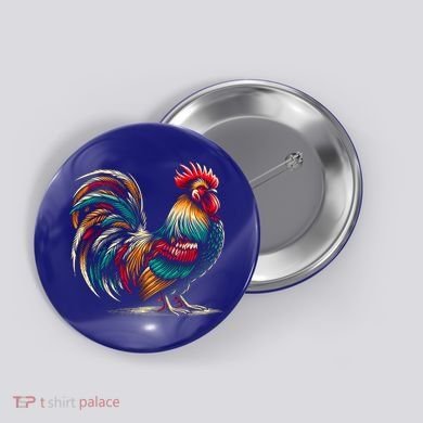 Colorful Rooster Funny Gift Button