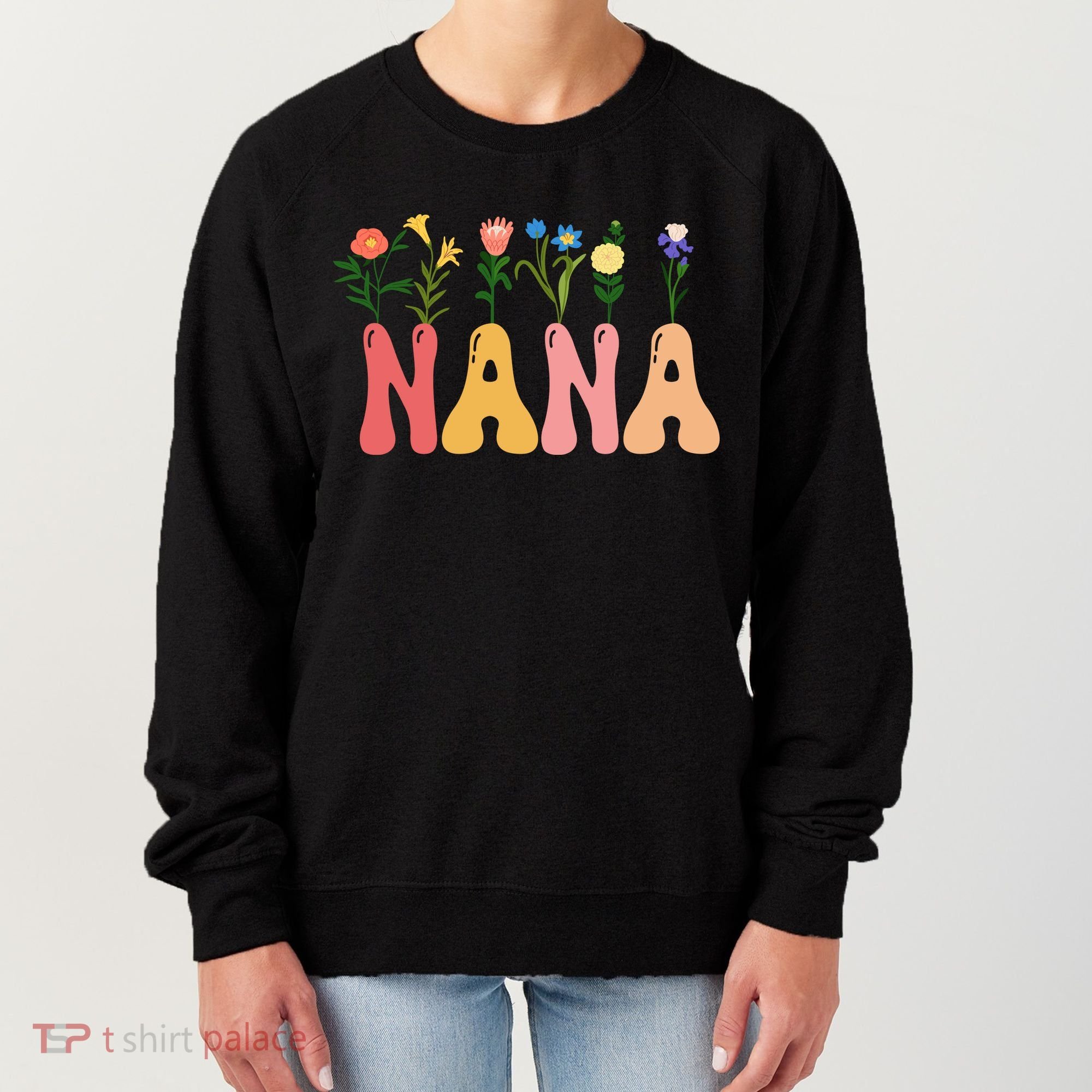 Cute Retro Floral Nana Women's Sweatshirt