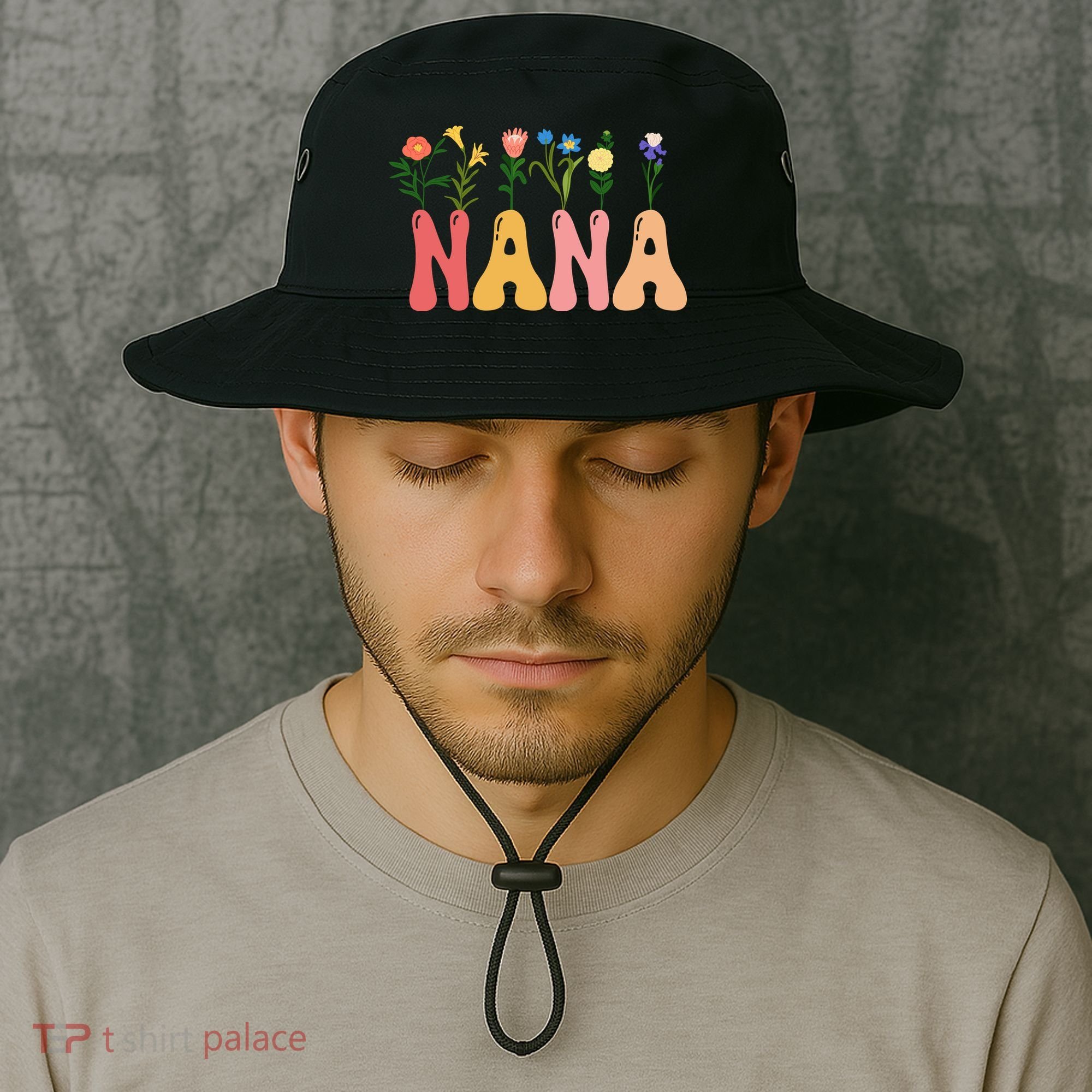 Cute Retro Floral Nana Bucket Hat