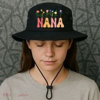 Cute Retro Floral Nana Bucket Hat thumb 3