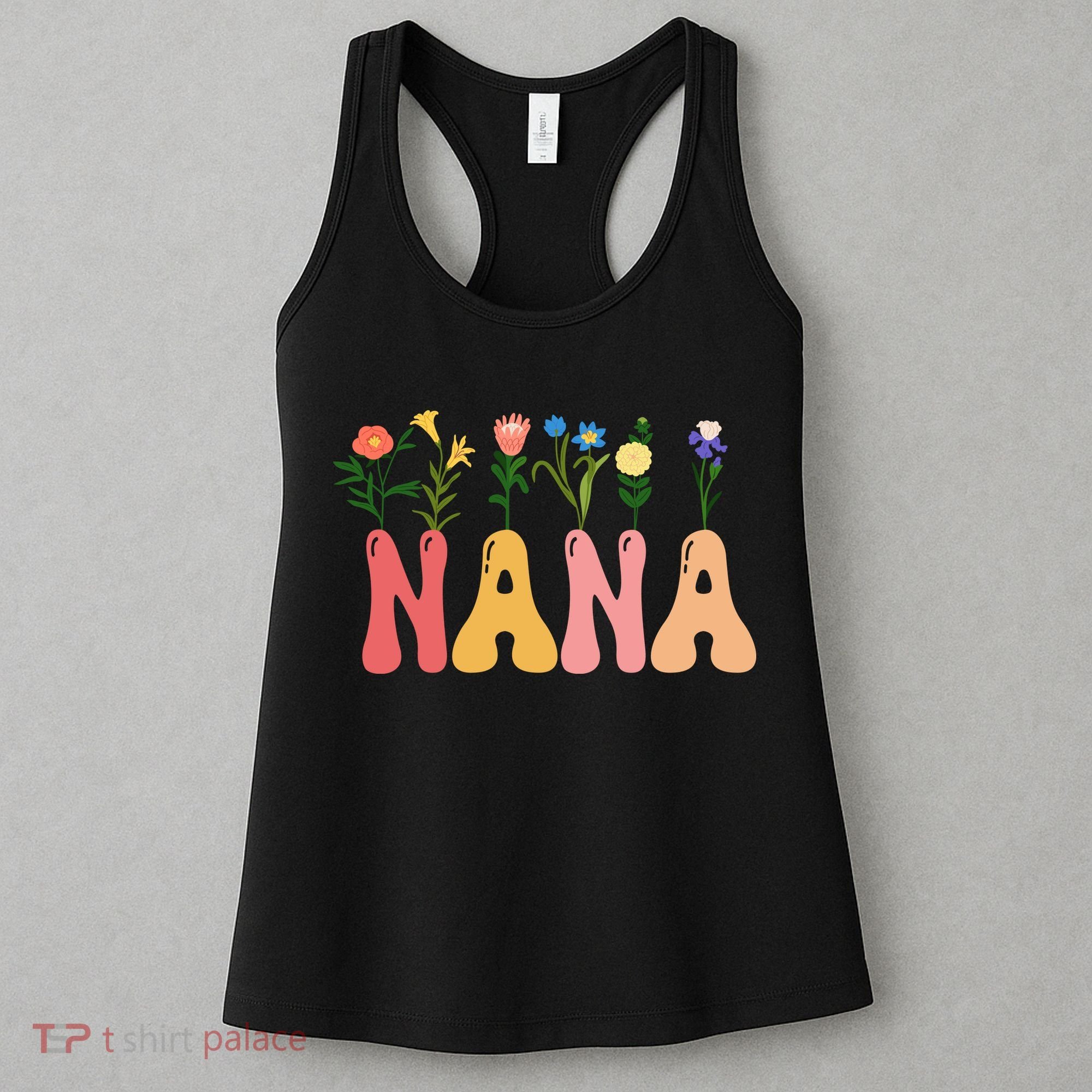 Cute Retro Floral Nana Women's Tank Top