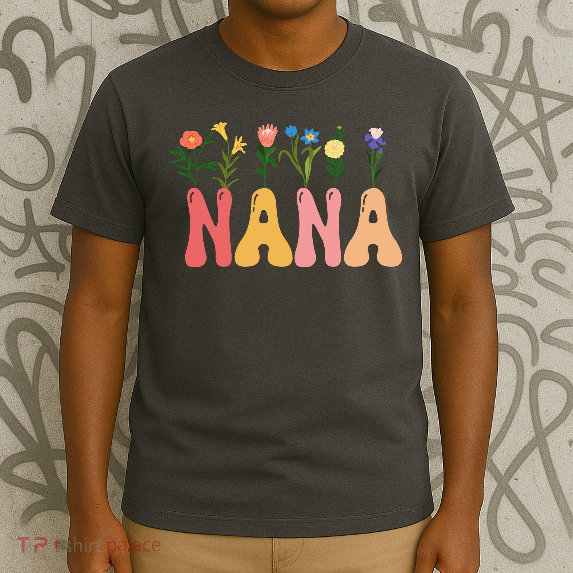 Cute Retro Floral Nana T-Shirt