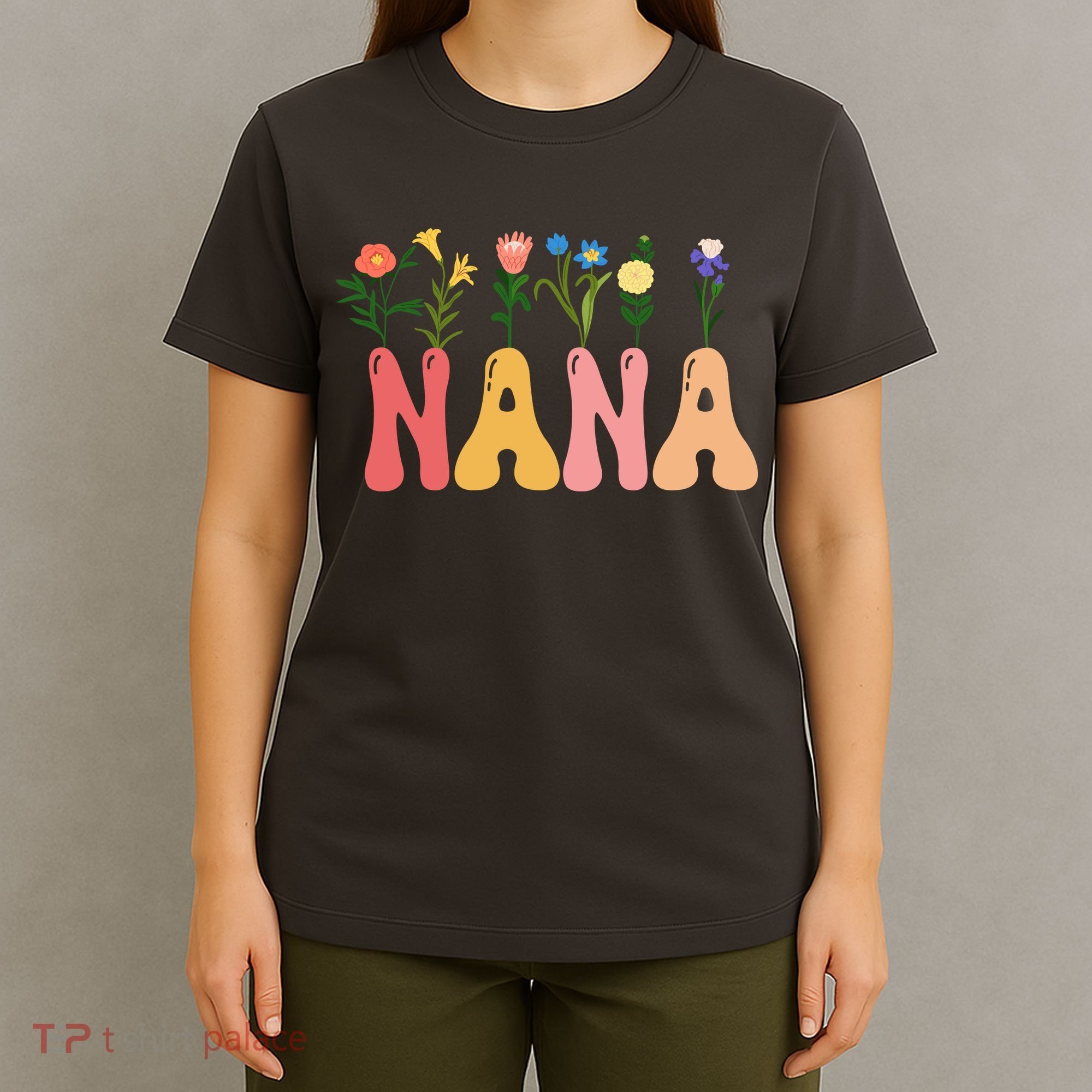 Cute Retro Floral Nana T-Shirt