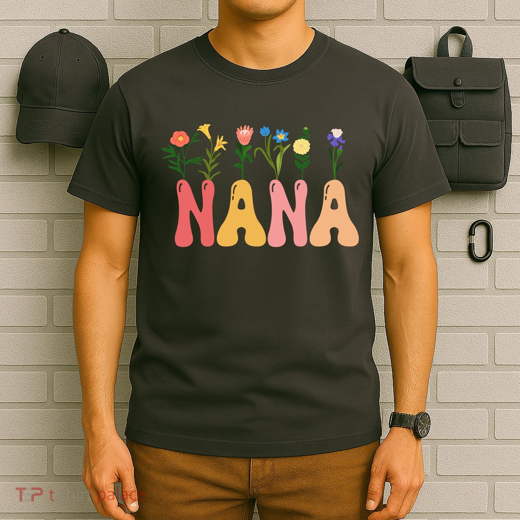 Cute Retro Floral Nana T-Shirt