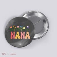 Cute Retro Floral Nana Button thumb 0