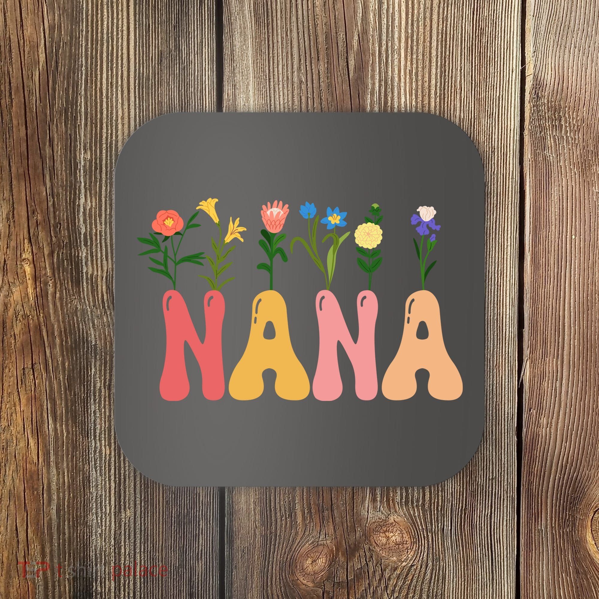 Cute Retro Floral Nana Coaster