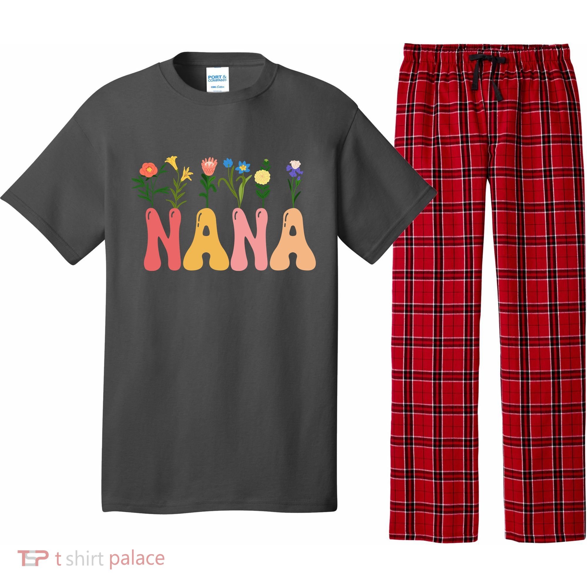 Cute Retro Floral Nana Pajama Set