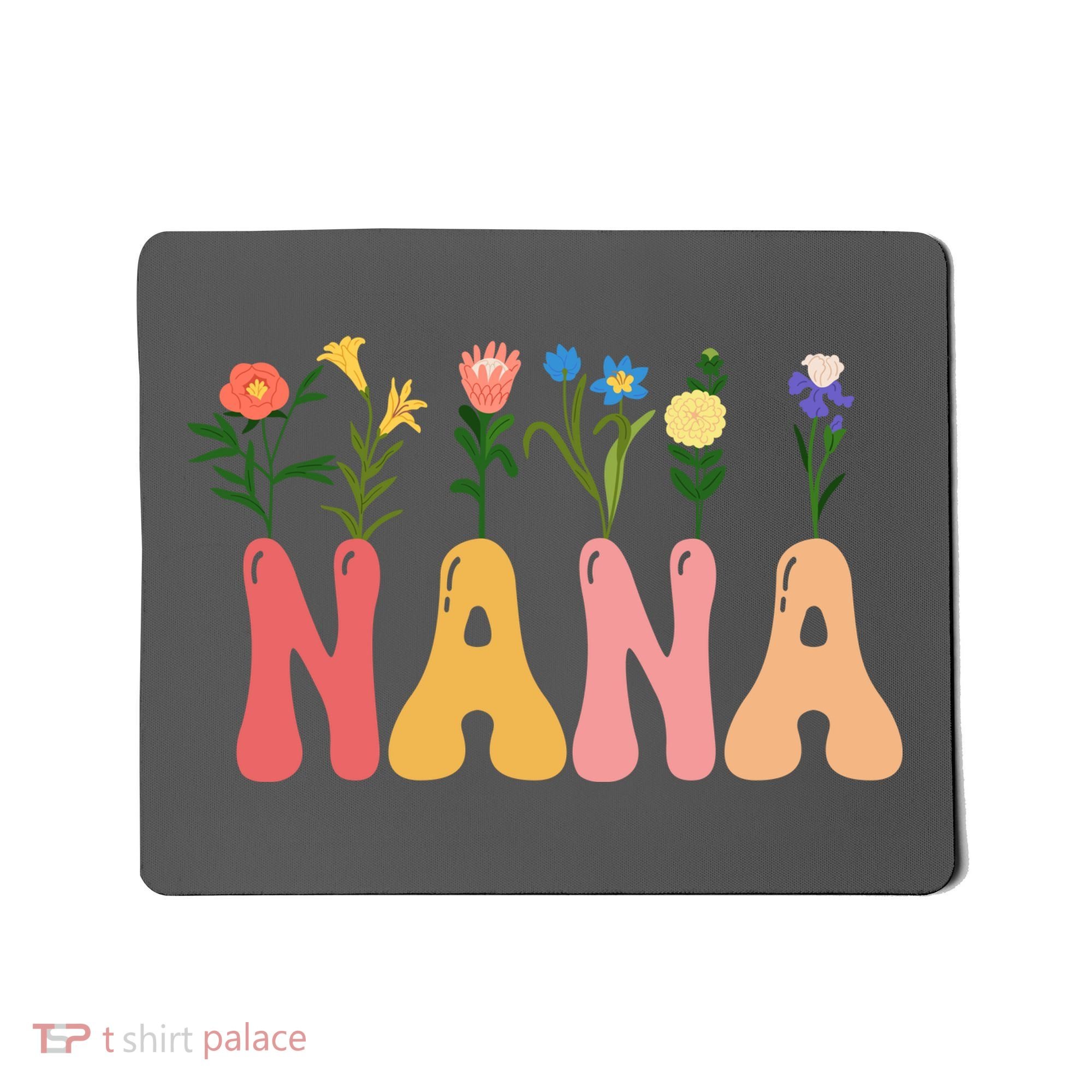 Cute Retro Floral Nana Mousepad