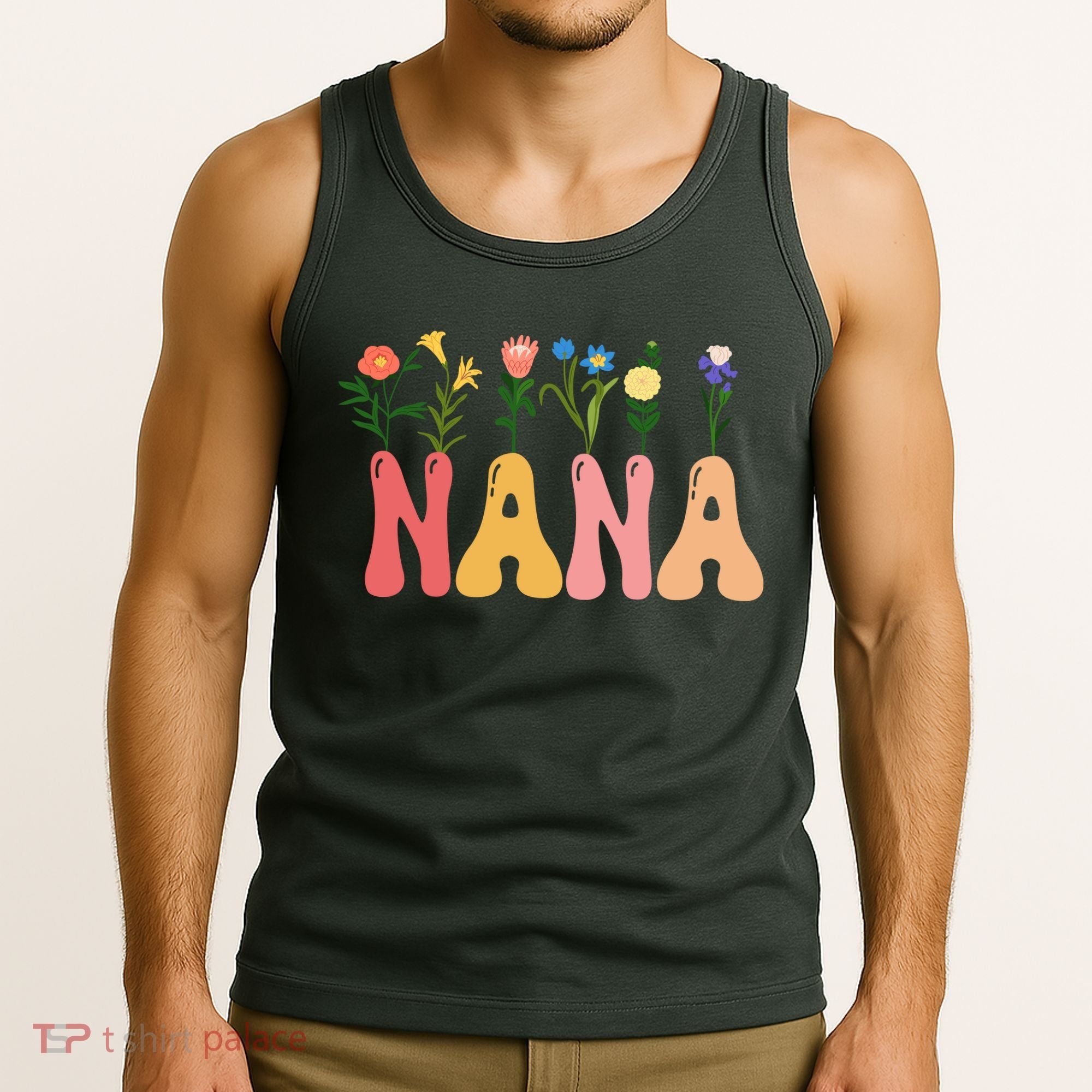 Cute Retro Floral Nana Tank Top