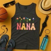 Cute Retro Floral Nana Tank Top thumb 4