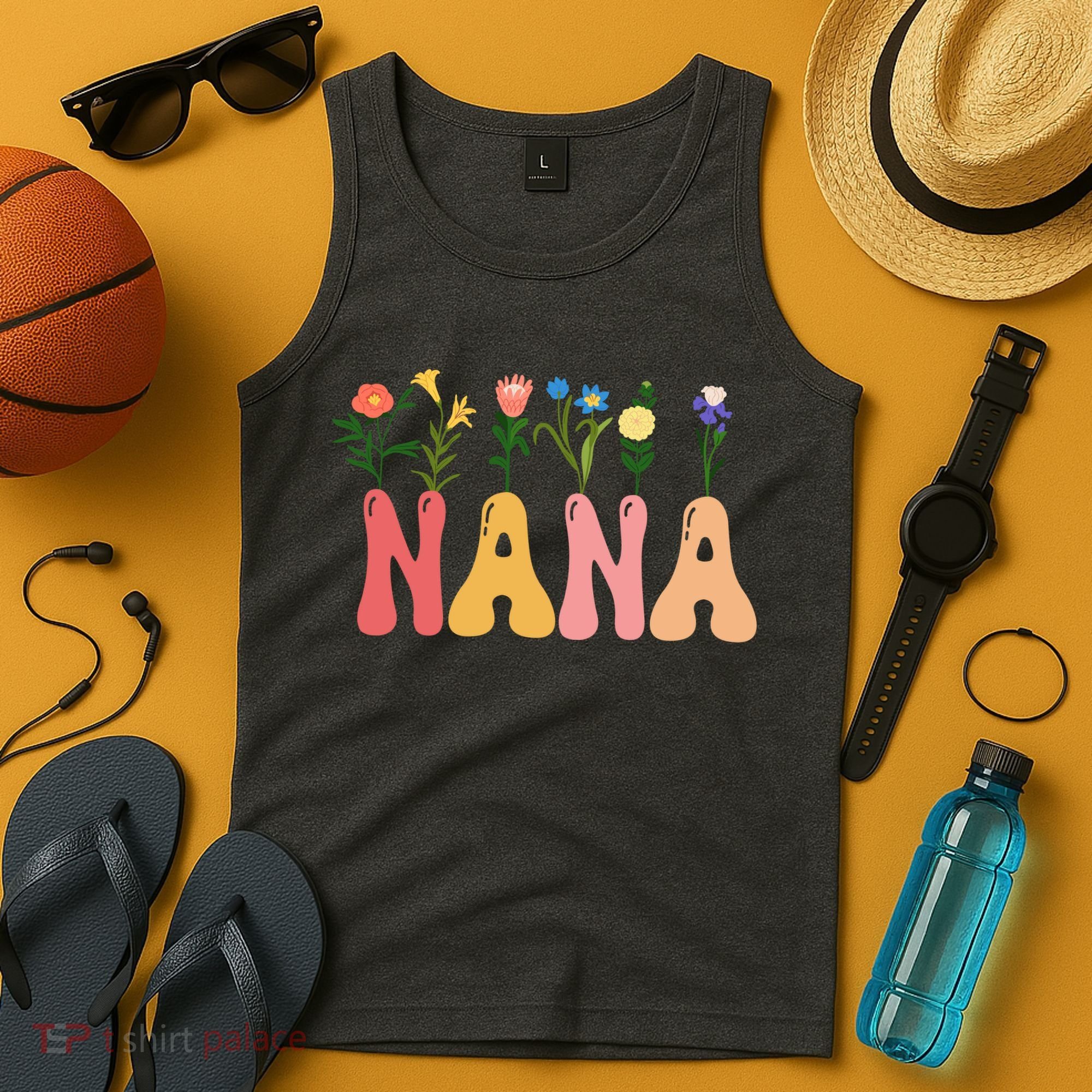 Cute Retro Floral Nana Tank Top