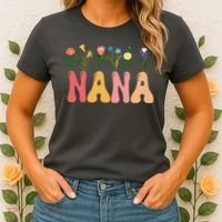 Cute Retro Floral Nana Women's T-Shirt thumb 2