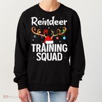 Christmas Running Funny Reindeer Training Squad Team Family Women's Sweatshirt thumb 0
