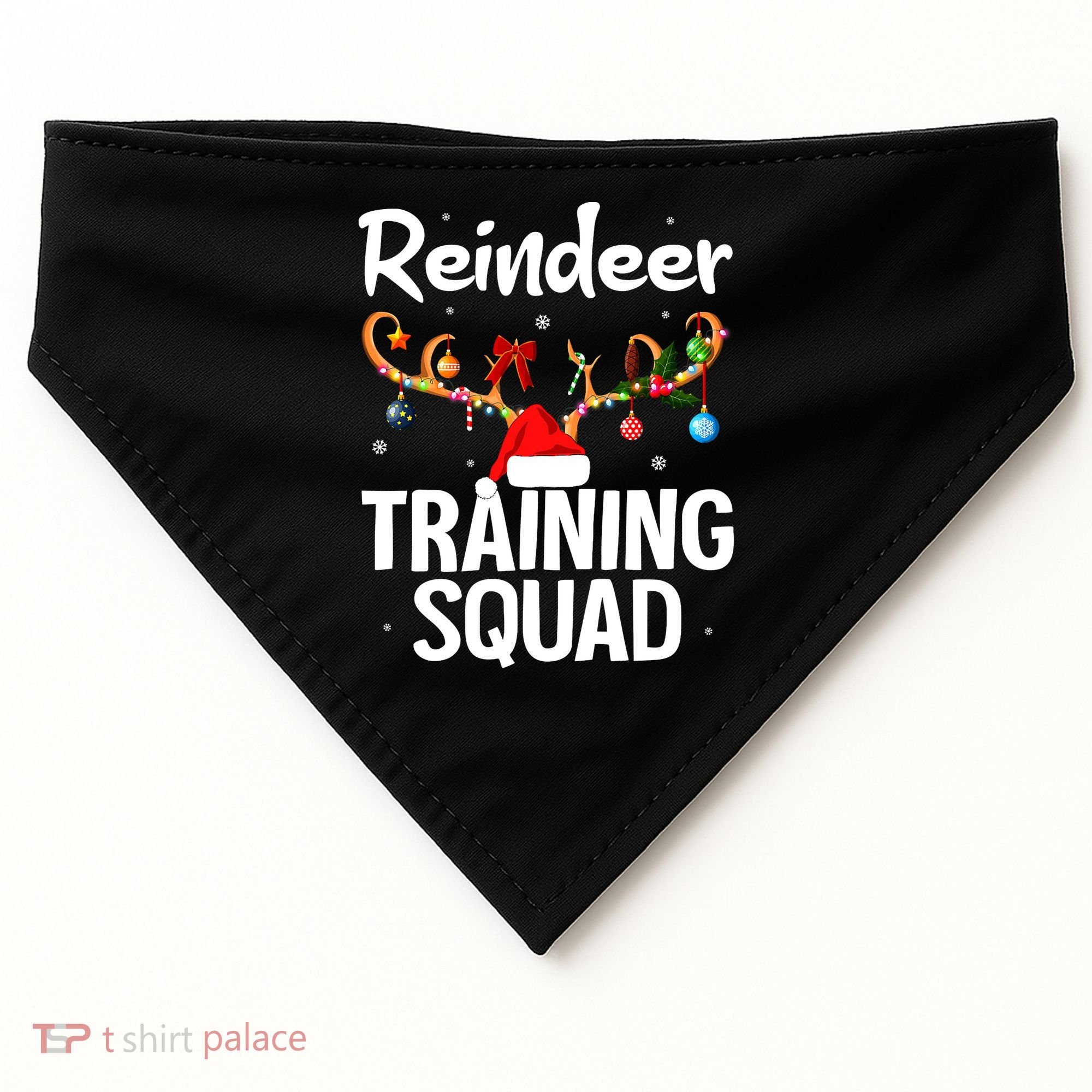 Christmas Running Funny Reindeer Training Squad Team Family USA-Made Doggie Bandana