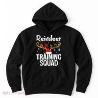 Christmas Running Funny Reindeer Training Squad Team Family Hoodie thumb 0