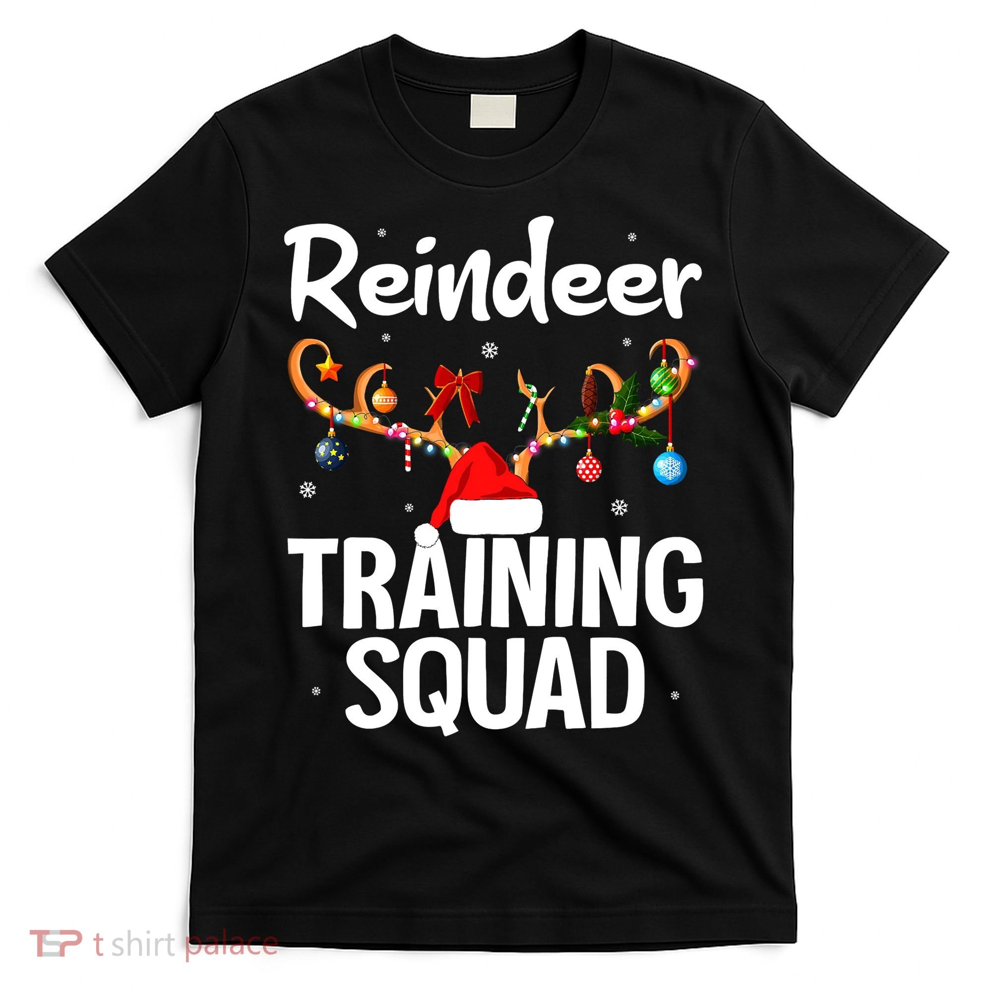 Christmas Running Funny Reindeer Training Squad Team Family T-Shirt