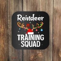 Christmas Running Funny Reindeer Training Squad Team Family Coaster thumb 0