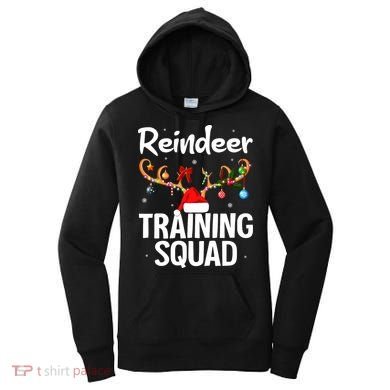 Christmas Running Funny Reindeer Training Squad Team Family Women's Hoodie
