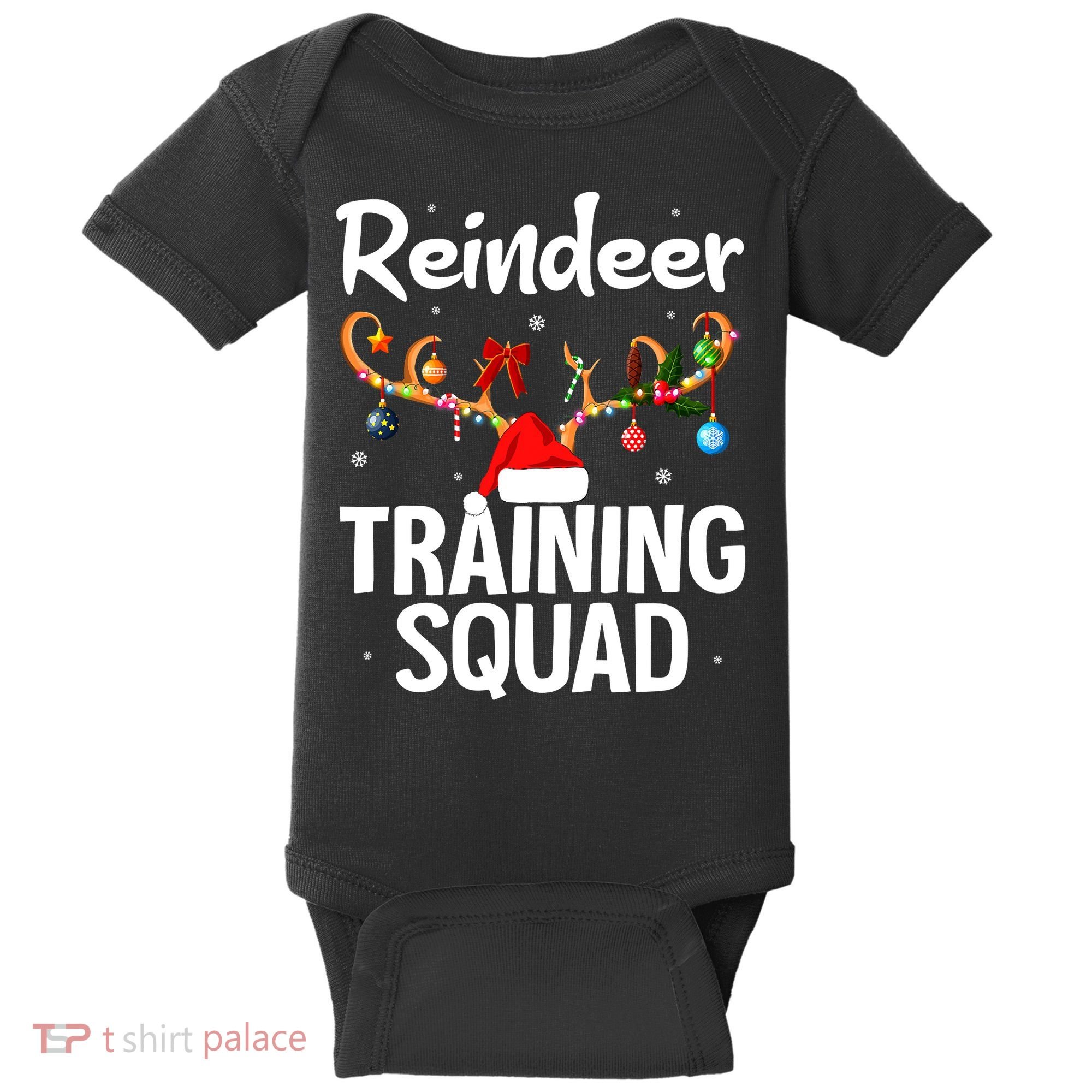 Christmas Running Funny Reindeer Training Squad Team Family Baby Bodysuit