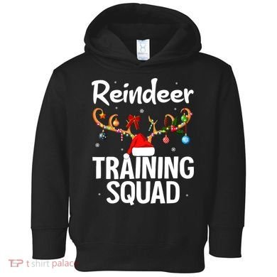 Christmas Running Funny Reindeer Training Squad Team Family Toddler Hoodie