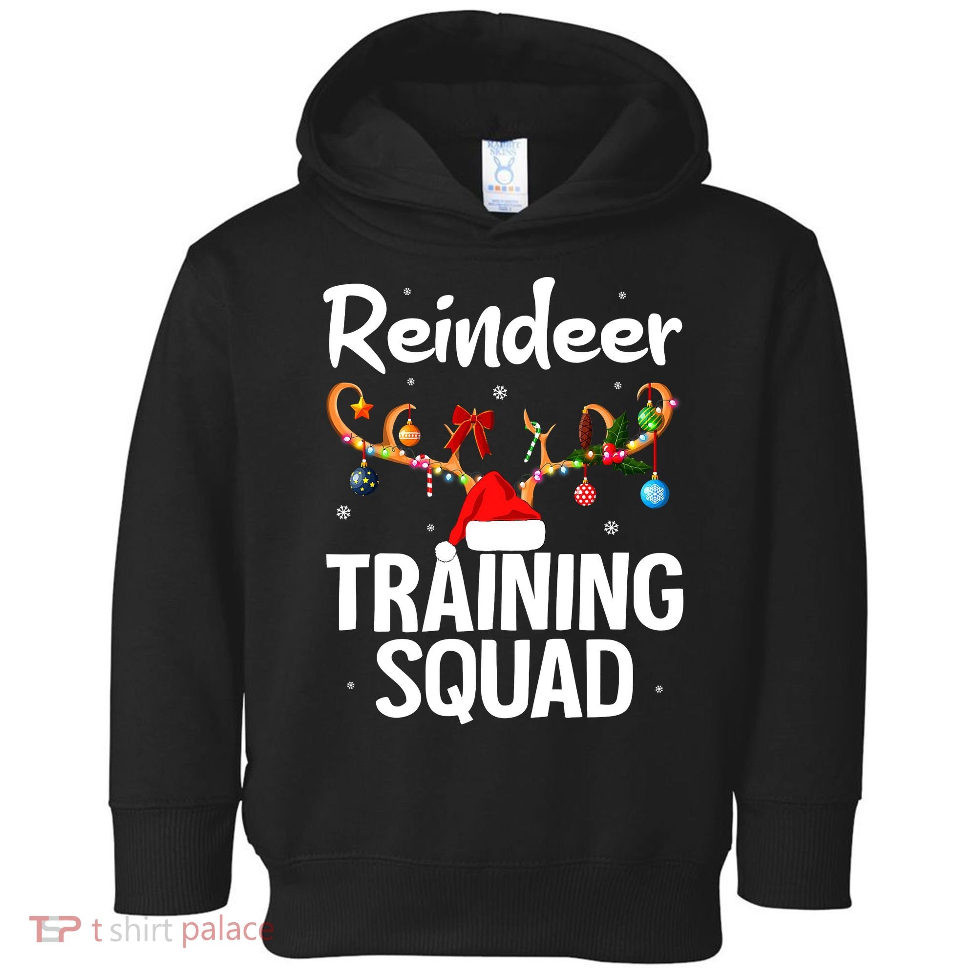 Christmas Running Funny Reindeer Training Squad Team Family Toddler Hoodie