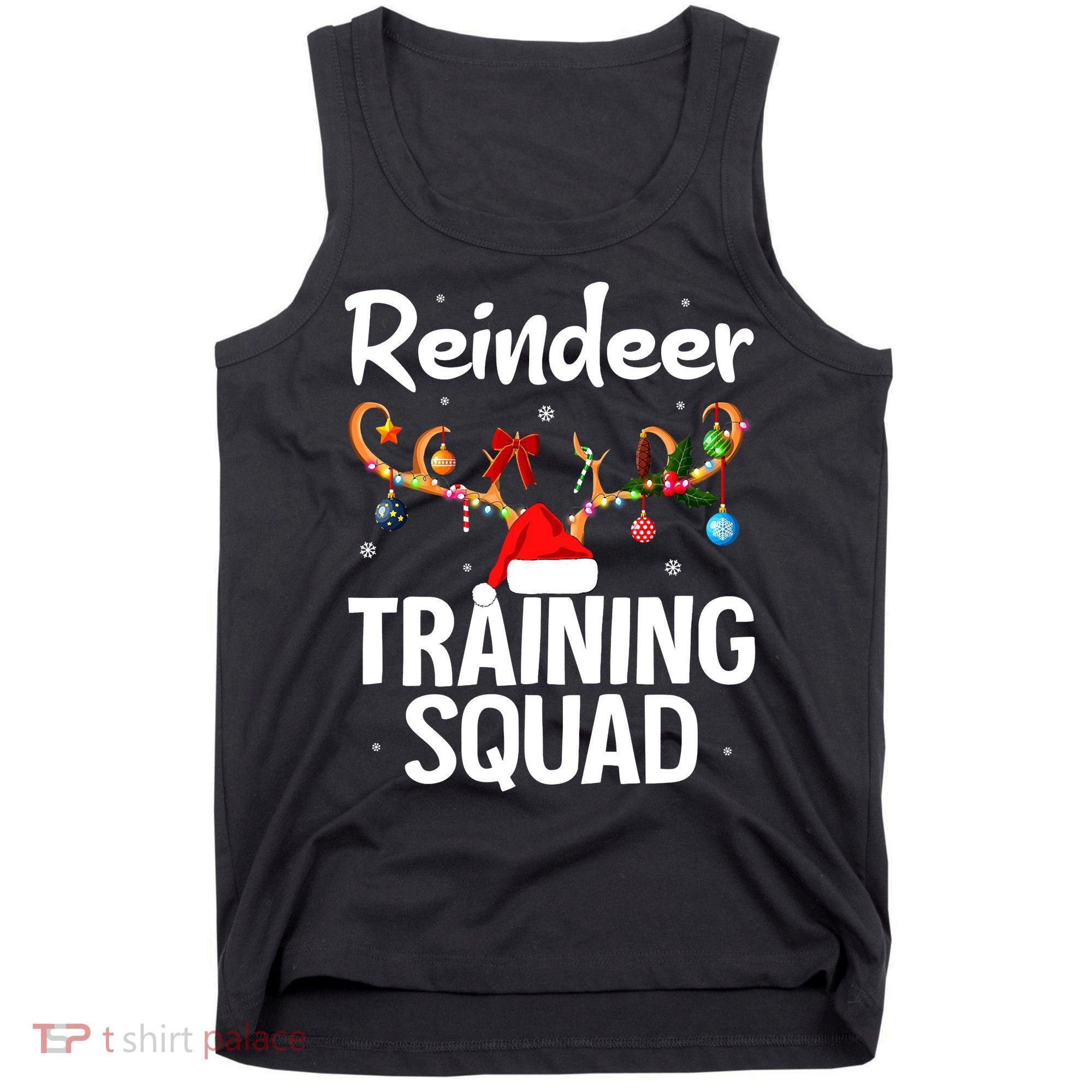 Christmas Running Funny Reindeer Training Squad Team Family Tank Top
