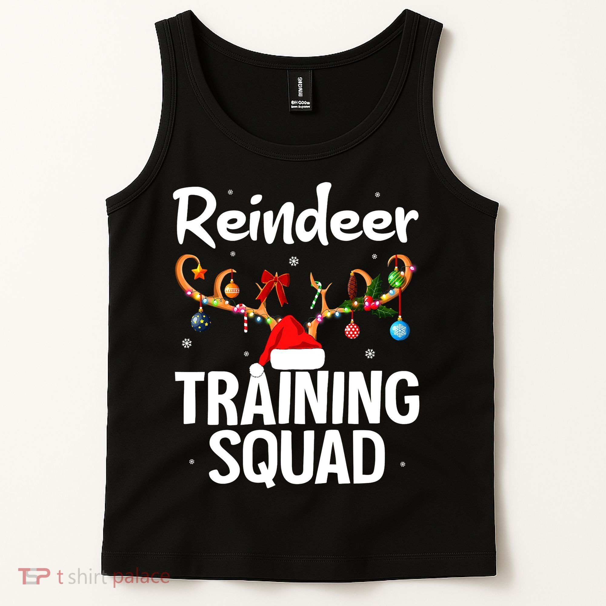 Christmas Running Funny Reindeer Training Squad Team Family Tank Top