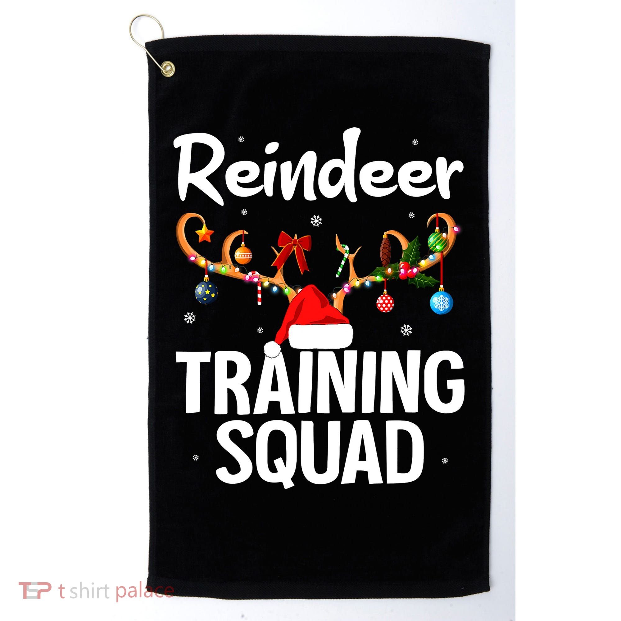 Christmas Running Funny Reindeer Training Squad Team Family Golf Towel
