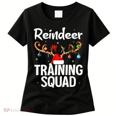 Christmas Running Funny Reindeer Training Squad Team Family Women's T-Shirt